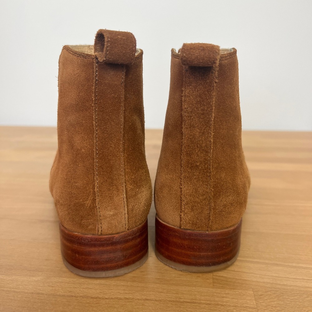 Nisolo Dari Suede Chelsea Boots Brown Leather Sole Ankle Booties Made in Peru - Picture 4 of 11